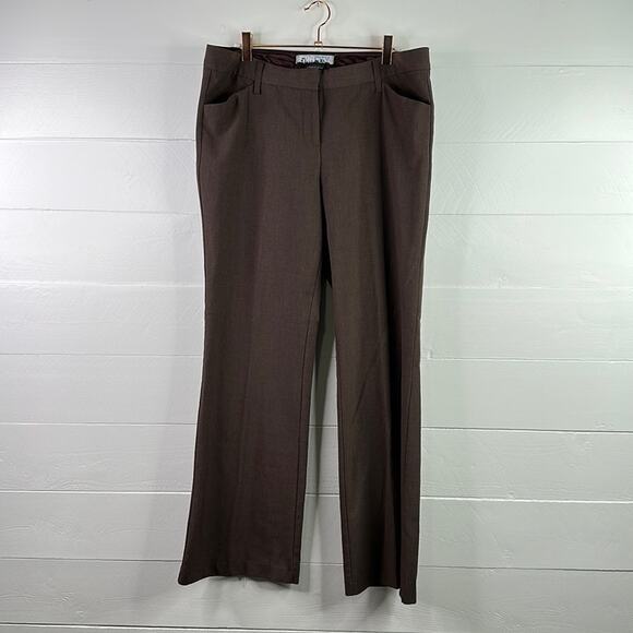 STAR CITY Brown Charlotte Wide Straight Leg Business Dress Pants Size‎ 11 - Picture 1 of 10